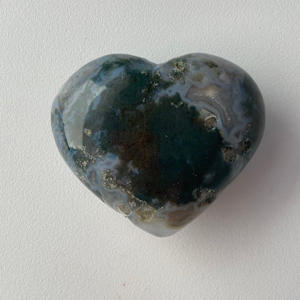 Dark Green Moss Agate Heart from India - My Shop of Wonders