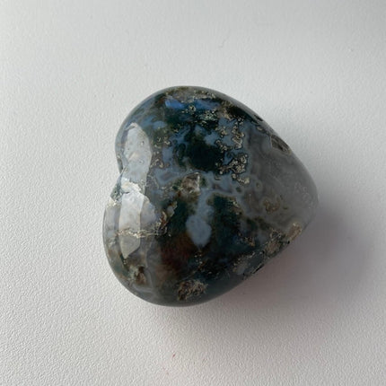 Dark Green Moss Agate Heart from India - My Shop of Wonders