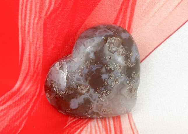 Dark Green Moss Agate Heart from India - My Shop of Wonders