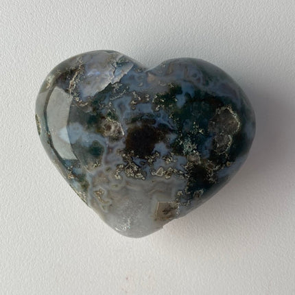 Dark Green Moss Agate Heart from India - My Shop of Wonders