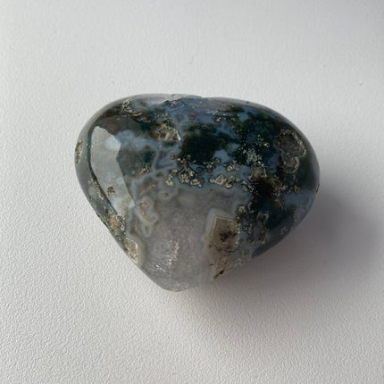 Dark Green Moss Agate Heart from India - My Shop of Wonders