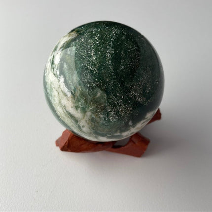 Deep Green Moss Agate Sphere - My Shop of Wonders