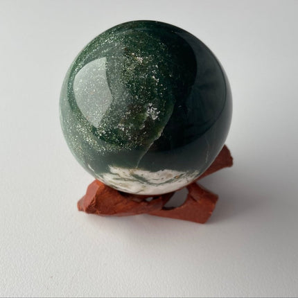Deep Green Moss Agate Sphere - My Shop of Wonders