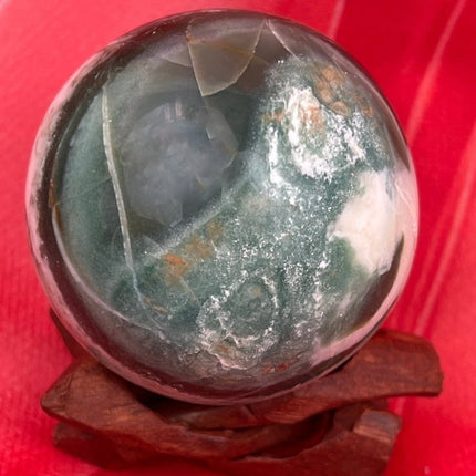 Deep Green Moss Agate Sphere - My Shop of Wonders