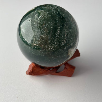 Deep Green Moss Agate Sphere - My Shop of Wonders