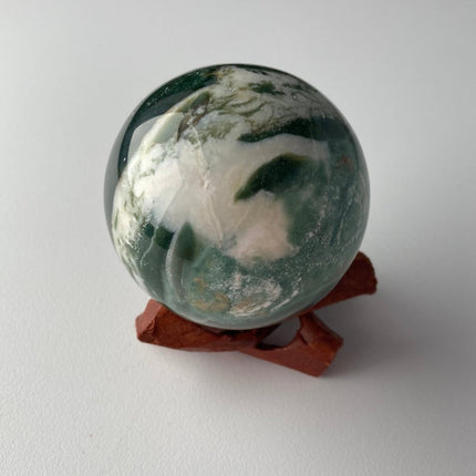 Deep Green Moss Agate Sphere - My Shop of Wonders