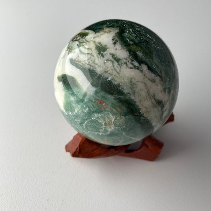 Deep Green Moss Agate Sphere - My Shop of Wonders
