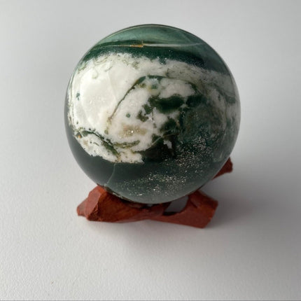 Deep Green Moss Agate Sphere - My Shop of Wonders