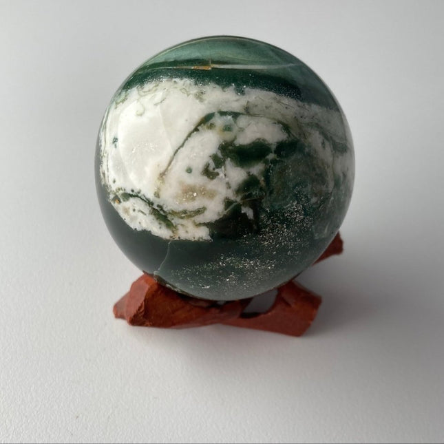 Deep Green Moss Agate Sphere - My Shop of Wonders