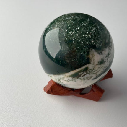 Deep Green Moss Agate Sphere - My Shop of Wonders