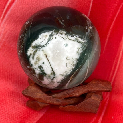 Deep Green Moss Agate Sphere - My Shop of Wonders
