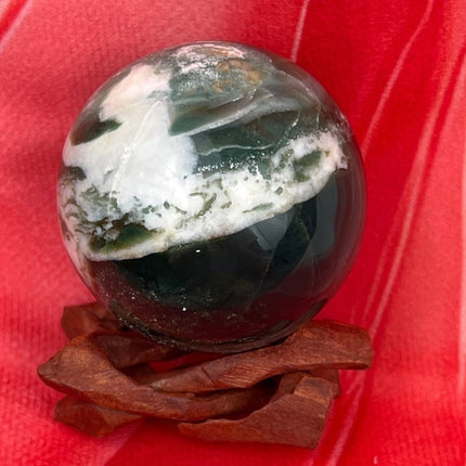 Deep Green Moss Agate Sphere - My Shop of Wonders