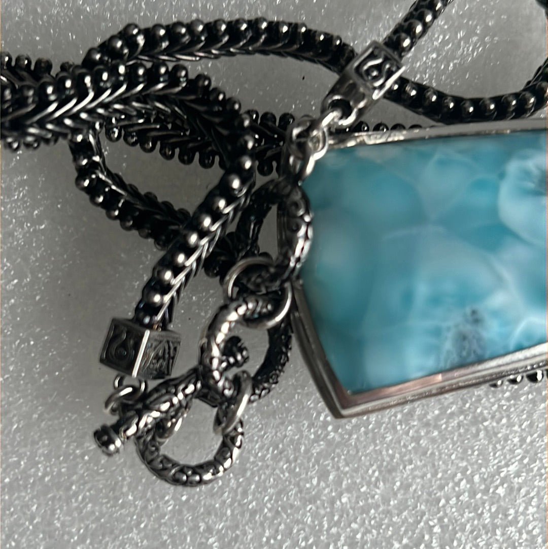 Discover the Magic of Marahlago Necklace with Large Larimar Stone! - My Shop of Wonders