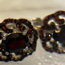 Garnet Leverback Earrings, European Style