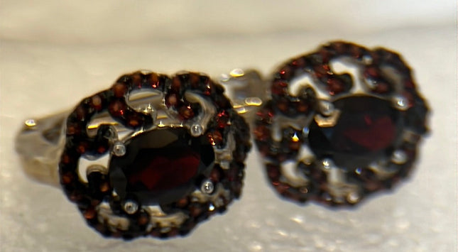 Garnet Leverback Earrings, European Style