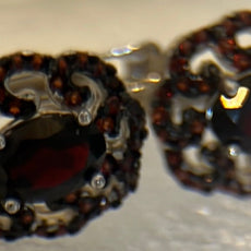 Garnet Leverback Earrings, European Style