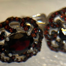 Garnet Leverback Earrings, European Style