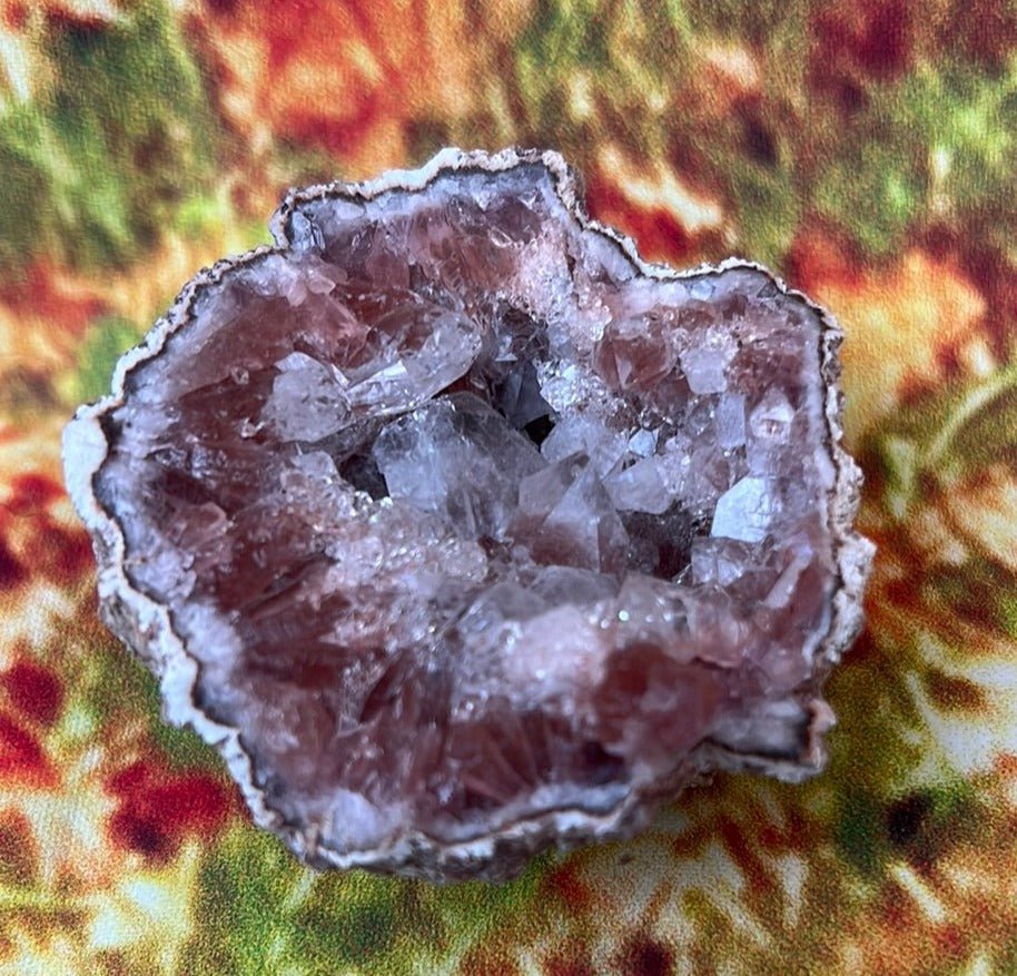 Enchanting Beauty: Pink and White Amethyst Geodes from Argentina - My Shop of Wonders