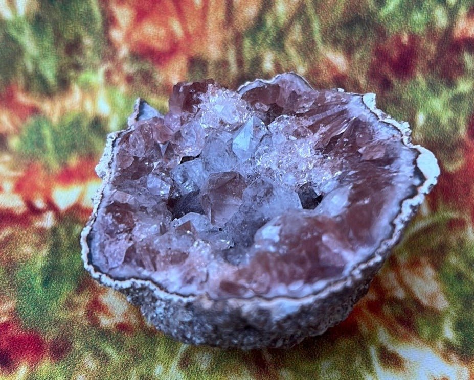 Enchanting Beauty: Pink and White Amethyst Geodes from Argentina - My Shop of Wonders