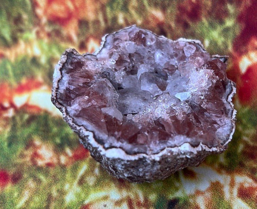 Enchanting Beauty: Pink and White Amethyst Geodes from Argentina - My Shop of Wonders