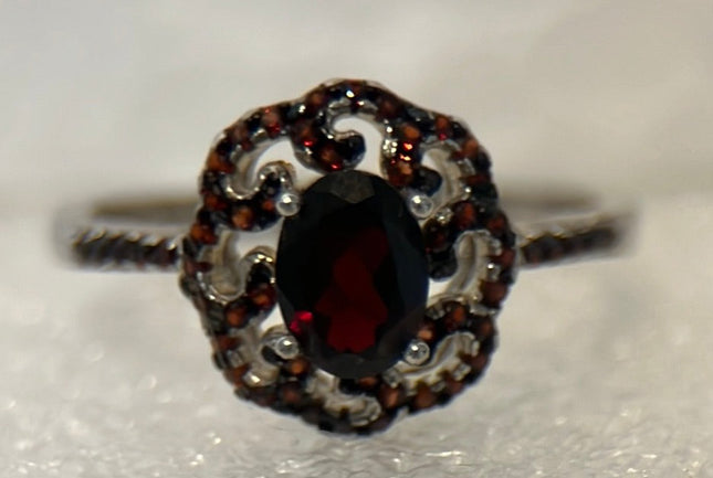 Red Garnet Ring, Size 7