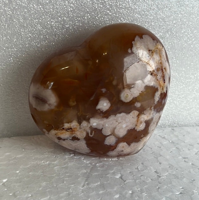 Flower Agate Heart Crystal from Madagascar