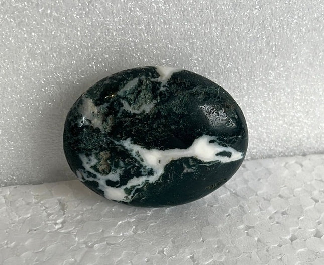 Moss Agate Palm Stone from India