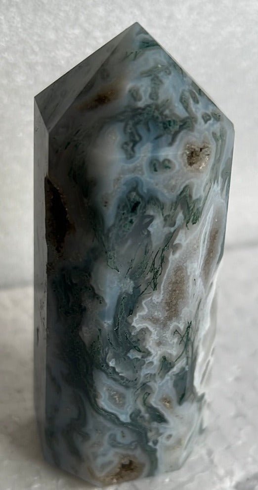 Moss Agate Tower, Obelisk, Stone from India - My Shop of Wonders