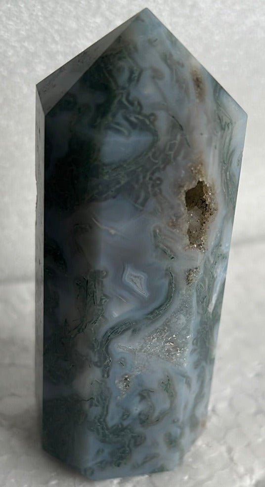 Moss Agate Tower, Obelisk, Stone from India - My Shop of Wonders