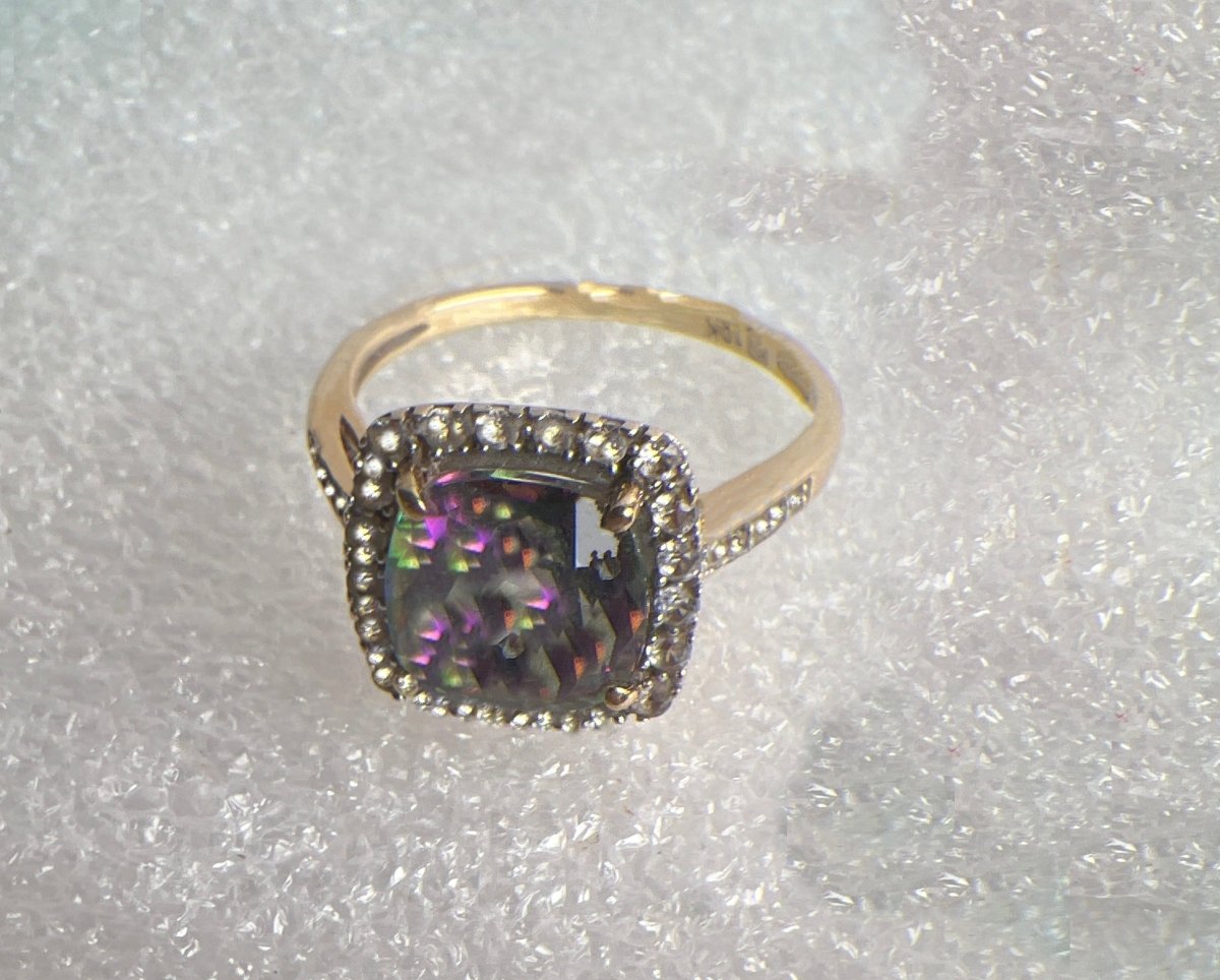 Mystic Topaz Gold Ring, Estate Jewelry - My Shop of Wonders