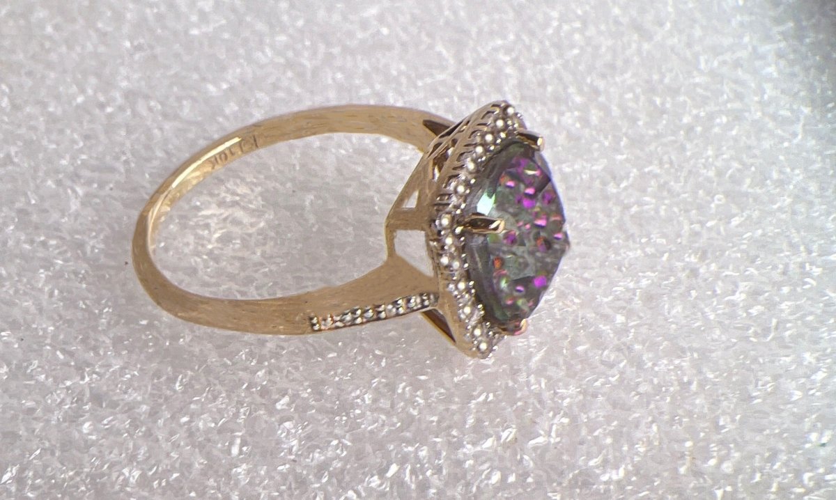 Mystic Topaz Gold Ring, Estate Jewelry - My Shop of Wonders