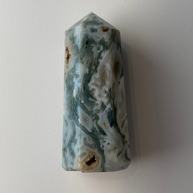 Unique Green Moss Agate Tower - My Shop of Wonders