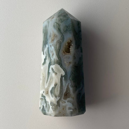 Unique Green Moss Agate Tower - My Shop of Wonders