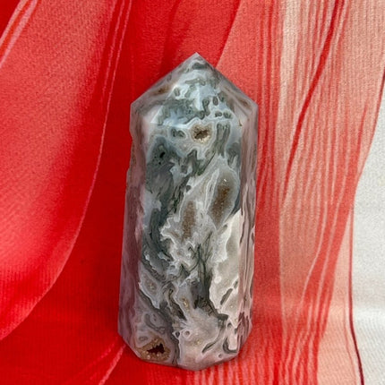 Unique Green Moss Agate Tower - My Shop of Wonders