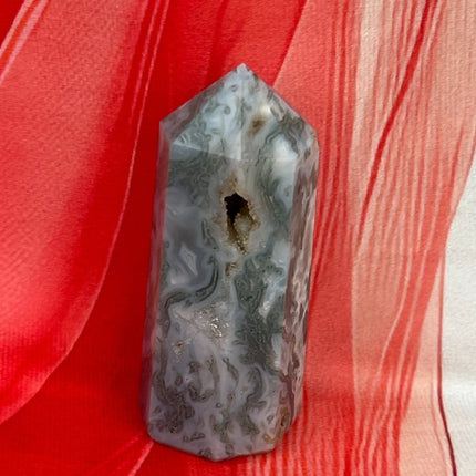 Unique Green Moss Agate Tower - My Shop of Wonders