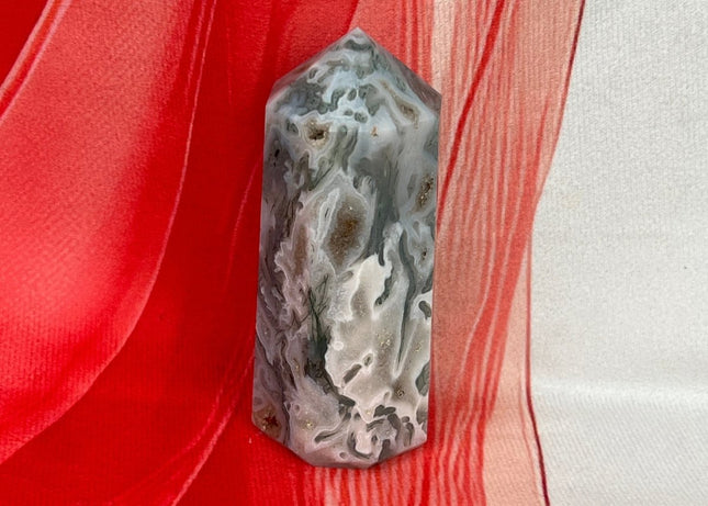 Unique Green Moss Agate Tower - My Shop of Wonders